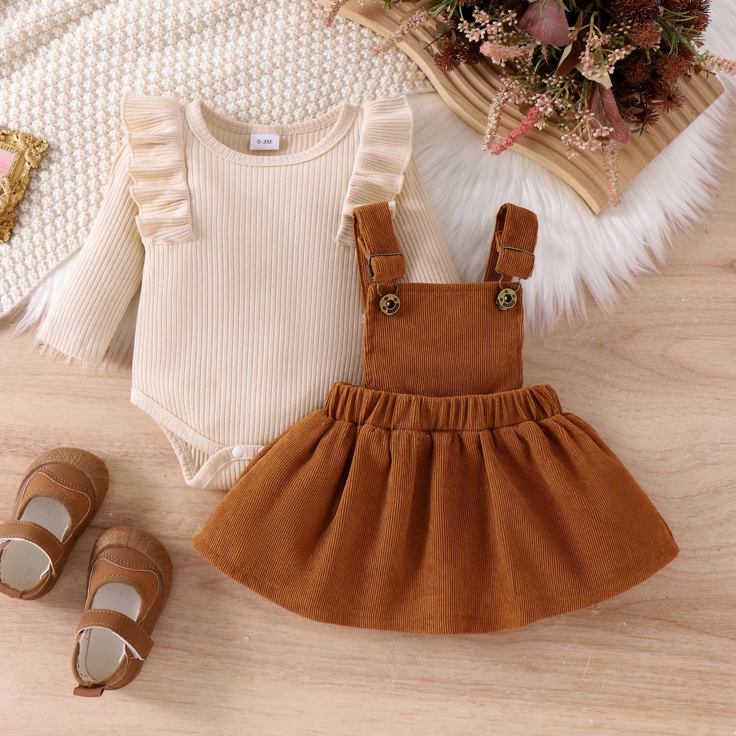 2PCS Autumn Baby Outfit – Hoodie & Pants Set (0–18M)