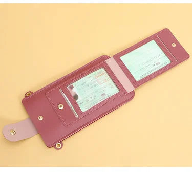 Stylish Leather Handbag with Crossbody Strap & Phone Wallet