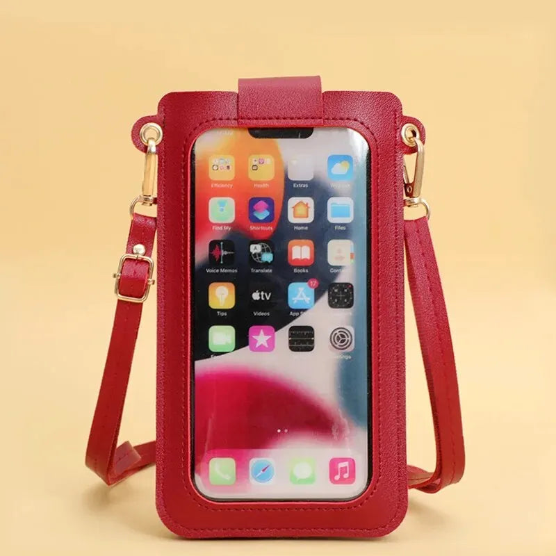 Stylish Leather Handbag with Crossbody Strap & Phone Wallet