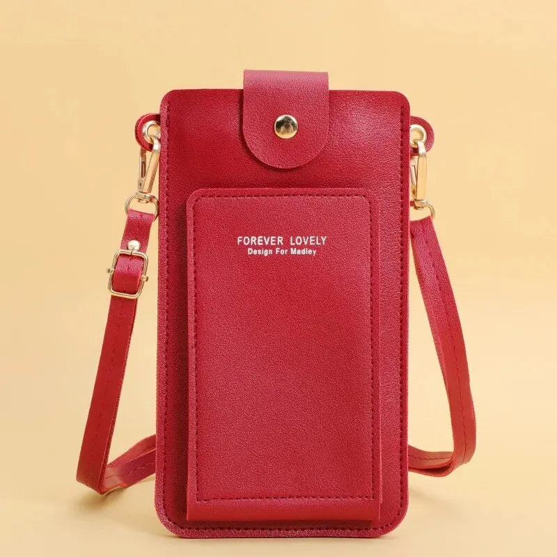 Stylish Leather Handbag with Crossbody Strap & Phone Wallet