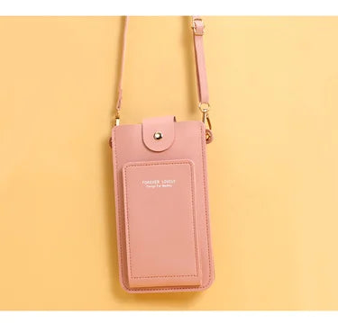 Stylish Leather Handbag with Crossbody Strap & Phone Wallet