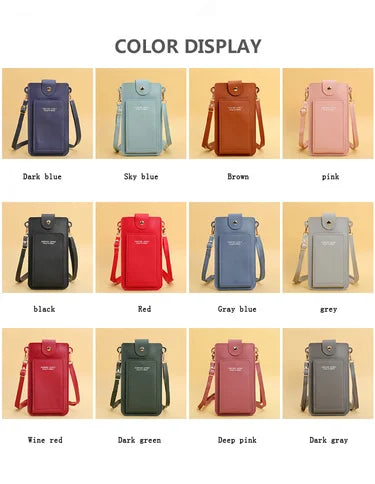 Stylish Leather Handbag with Crossbody Strap & Phone Wallet