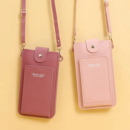 Stylish Leather Handbag with Crossbody Strap & Phone Wallet