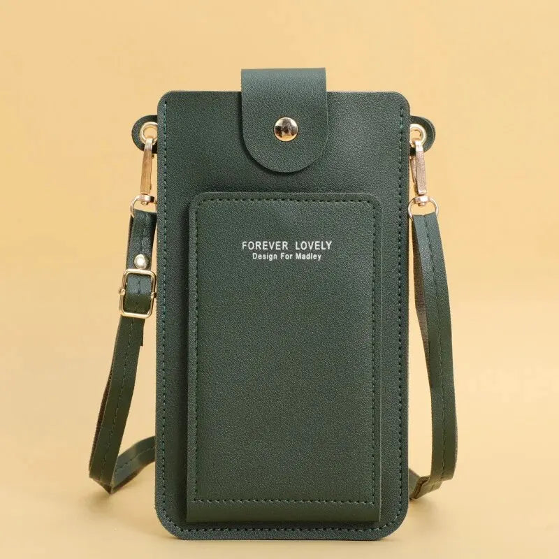 Stylish Leather Handbag with Crossbody Strap & Phone Wallet