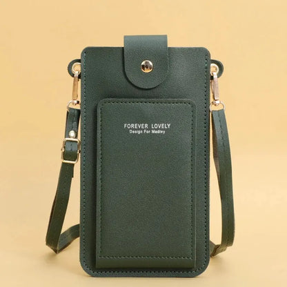 Stylish Leather Handbag with Crossbody Strap & Phone Wallet