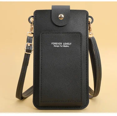 Stylish Leather Handbag with Crossbody Strap & Phone Wallet