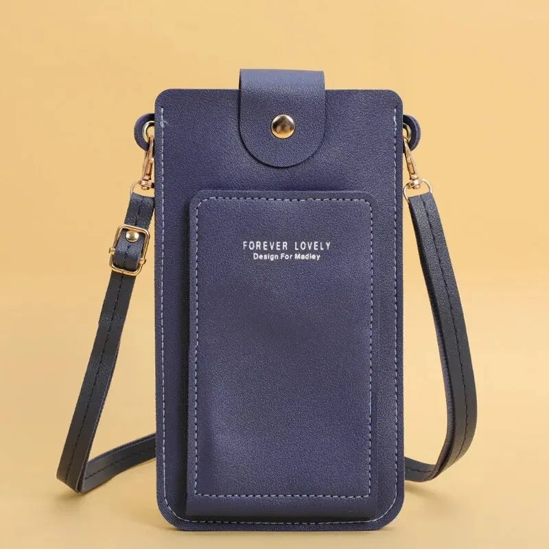Stylish Leather Handbag with Crossbody Strap & Phone Wallet
