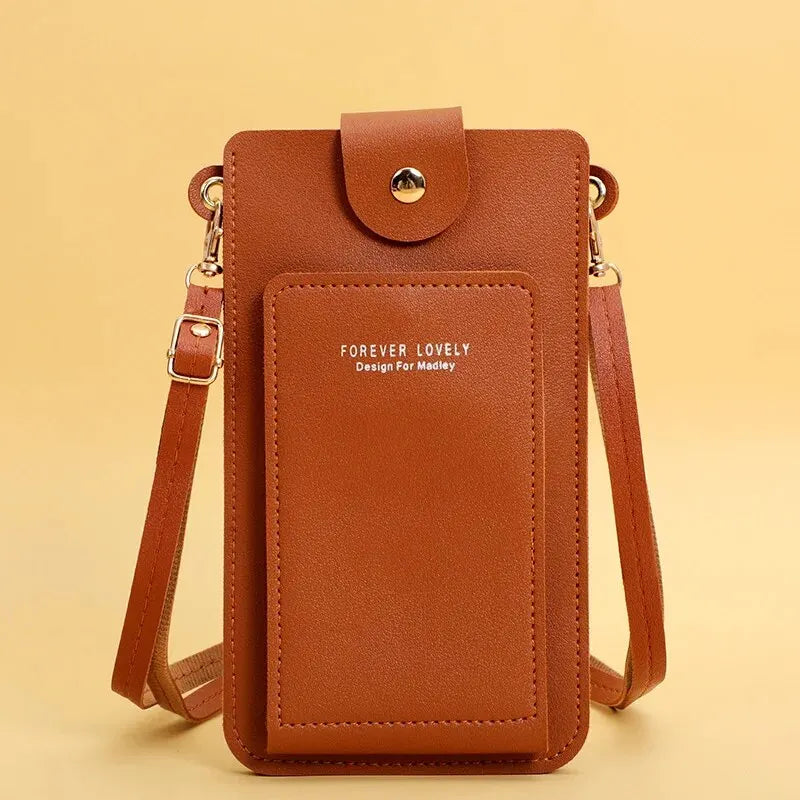 Stylish Leather Handbag with Crossbody Strap & Phone Wallet