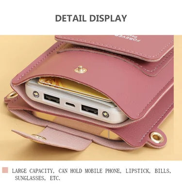 Stylish Leather Handbag with Crossbody Strap & Phone Wallet
