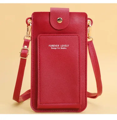 Stylish Leather Handbag with Crossbody Strap & Phone Wallet