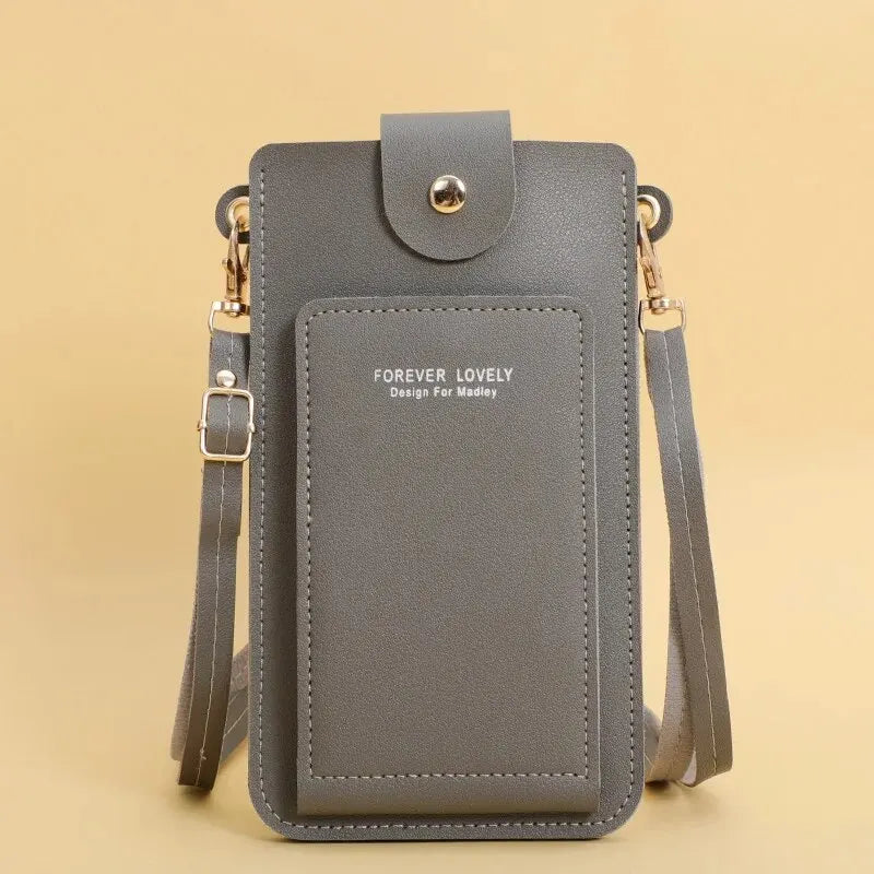 Stylish Leather Handbag with Crossbody Strap & Phone Wallet