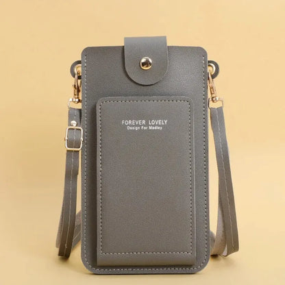 Stylish Leather Handbag with Crossbody Strap & Phone Wallet