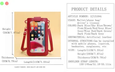 Stylish Leather Handbag with Crossbody Strap & Phone Wallet