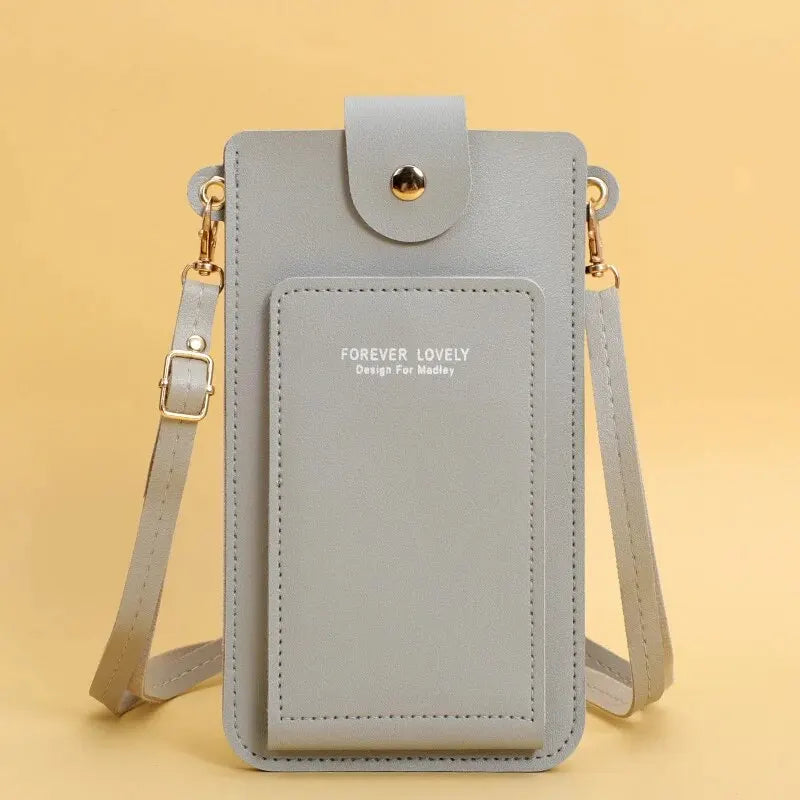 Stylish Leather Handbag with Crossbody Strap & Phone Wallet