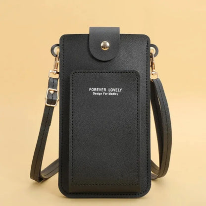 Stylish Leather Handbag with Crossbody Strap & Phone Wallet