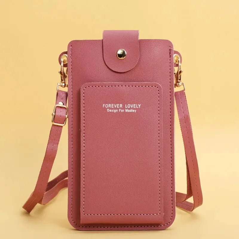 Stylish Leather Handbag with Crossbody Strap & Phone Wallet