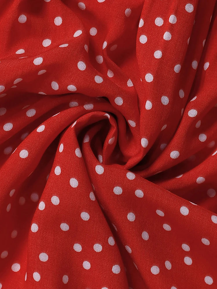 Fitshinling Bohemian Summer Maxi Dress Women Polka Dot Sleeveless Sundress Slim A Line Vintage Long Dresses Holiday Vestidos New