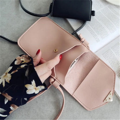 Women’s PU Leather Crossbody Bag with Transparent Touch Screen Wallet